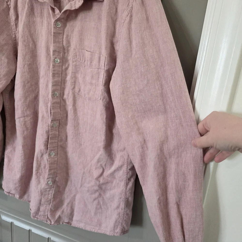 Marc Anthony Mens Medium Pink Button Down Shirt Slim Fit Luxury - Picture 4 of 5